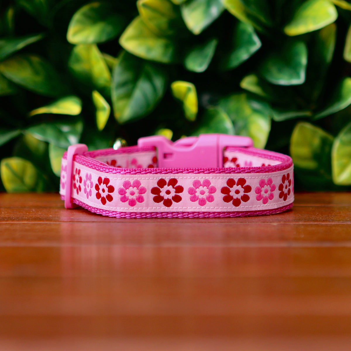 Pink Flower Dog Collar / S L The Bark Side Dog Collars