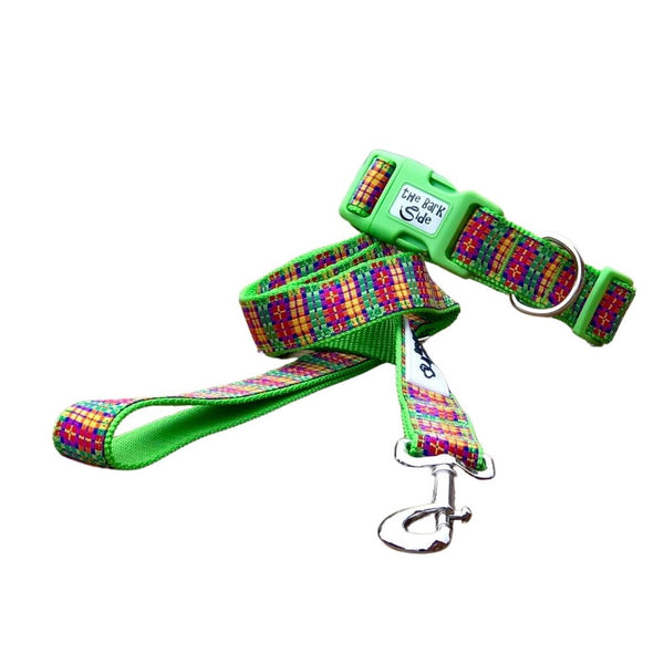 Rainbow Plaid Tartan Dog Lead - Leash