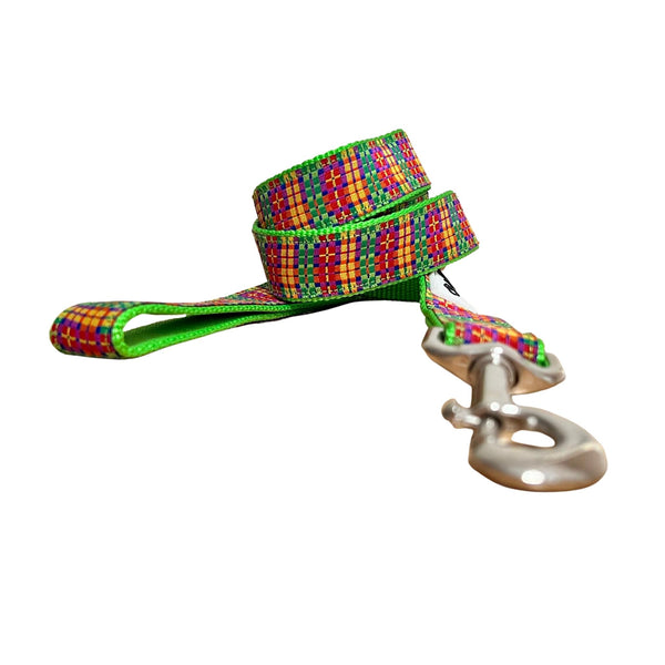 Rainbow Plaid Tartan Dog Lead - Leash