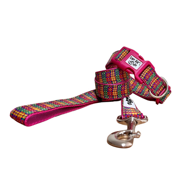 Rainbow Plaid Tartan Dog Lead - Leash