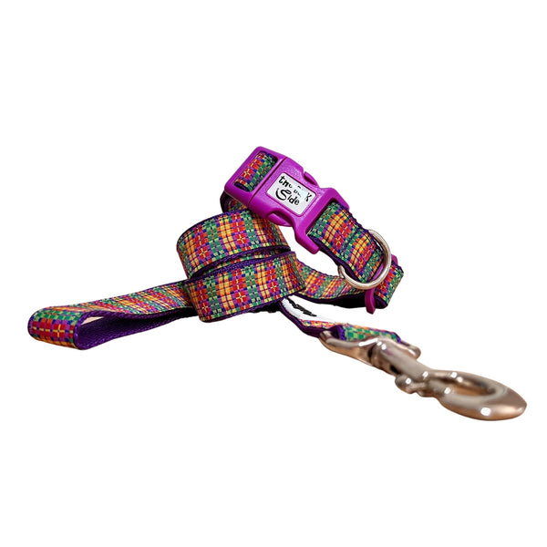 Rainbow Plaid Tartan Dog Lead - Leash