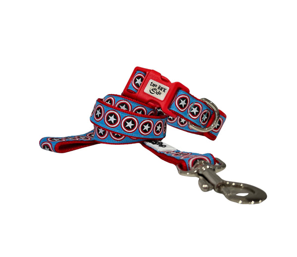 Captain America Inspired Dog Collar: XS-L