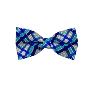 Blue Plaid Bow Tie
