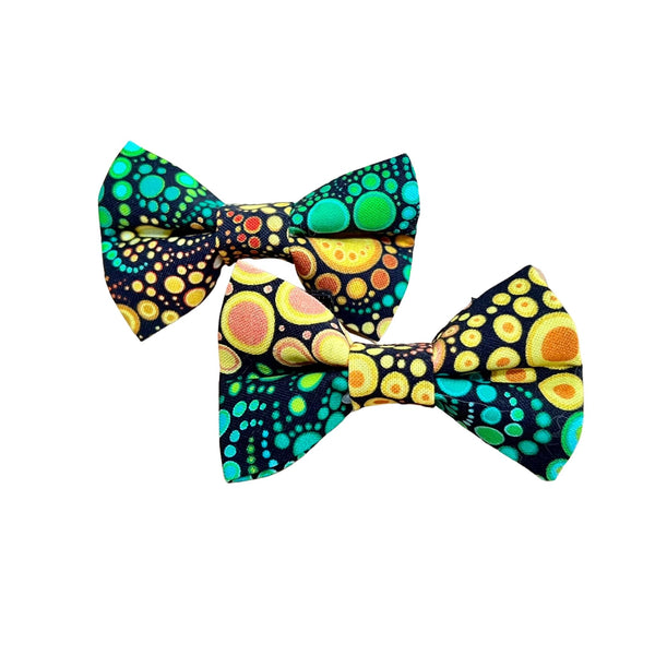Green & Yellow Bubbles Bow Tie
