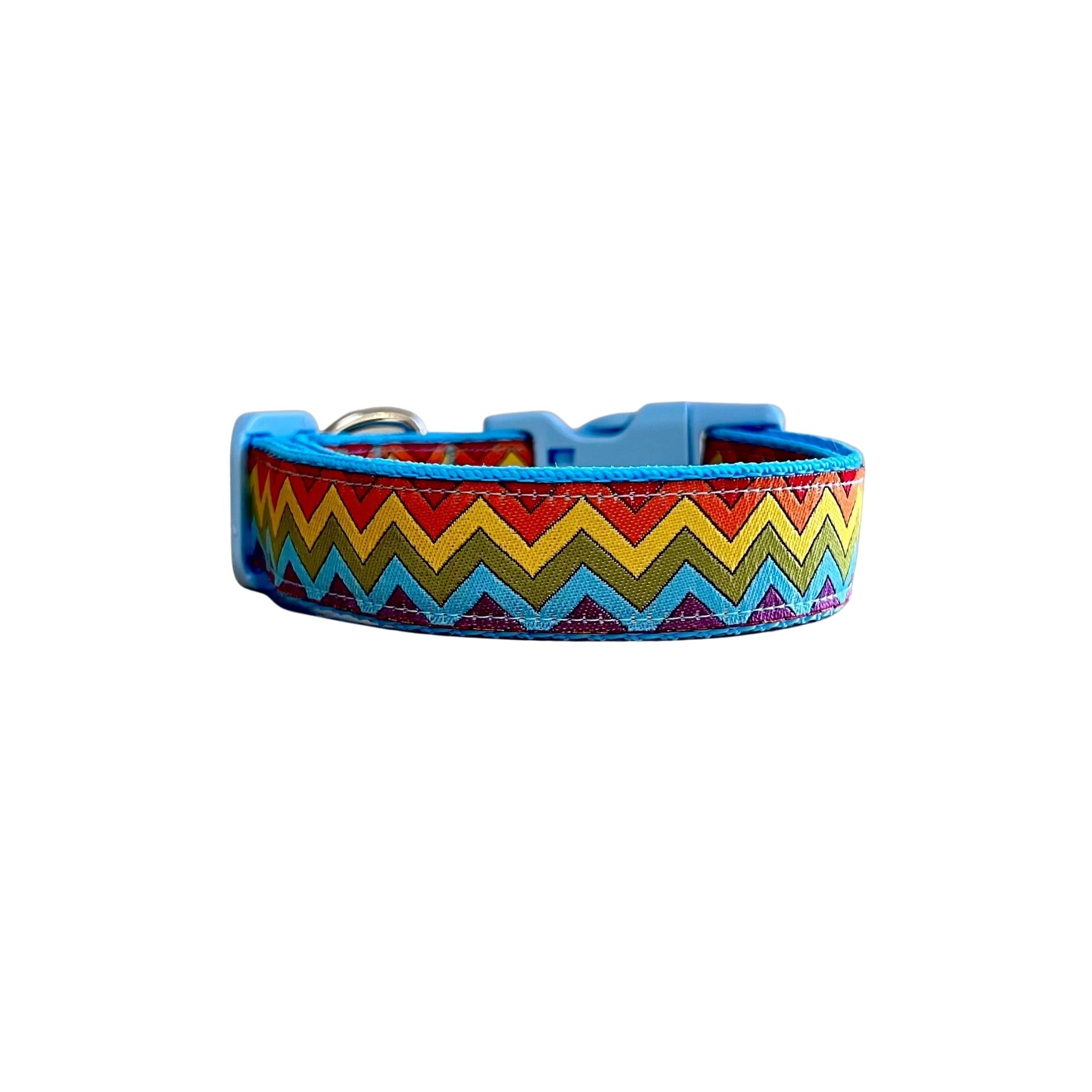Rainbow Waves Dog Collar / XS - L