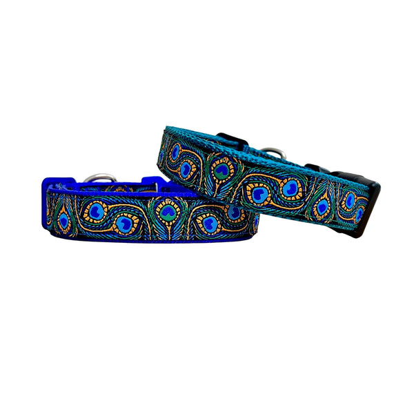 Peacock Feather Dog Collar / XS - L