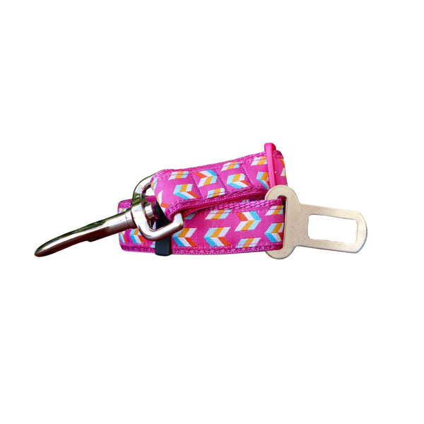 Pink Herringbone Seatbelt / Pet Tether