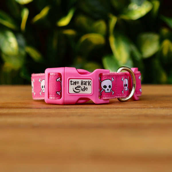 Pink Skulls Dog Collar / XS - L